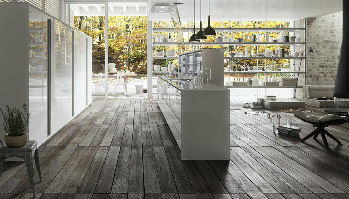 new logica system glass kitchen Artematica Vitrum Bianco Lucido 餐边柜